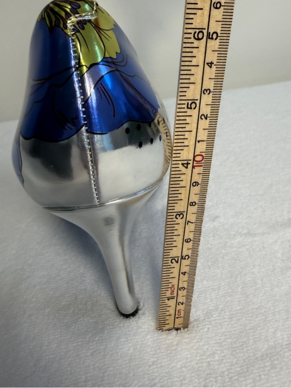 Nine West Metallic Floral Pumps Blue Purple Pointed Toe Stiletto Heels Size 8.5 - Picture 6 of 6